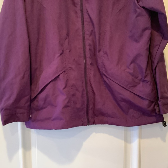 LL Bean Womens Full Zip Windbreaker Jacket Size Large Purple Packable Hood OTL43 - Picture 4 of 14